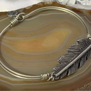 Leaf Bracelet by L& D silver tone